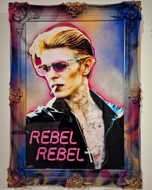 Rebel Rebel David Bowie Artwork with Frame By Ghost