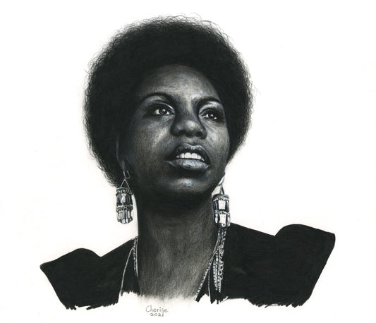 Nina Simone Original Pencil Portrait - Cherise Foster