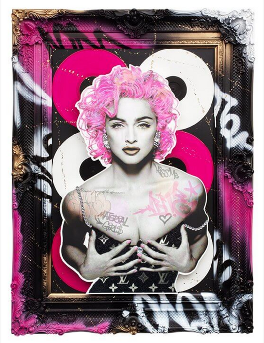 "STRIKE A POSE" Original Madonna Artwork with Frame By Ghost