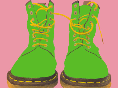 DOC MARTEN BOOTS (PINK & GREEN) by Horace Panter