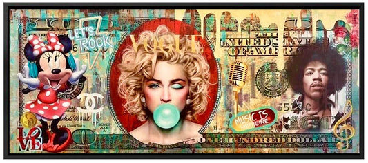 Madonna - Queen of Pop - Dollar Note - Sannib - FRAMED