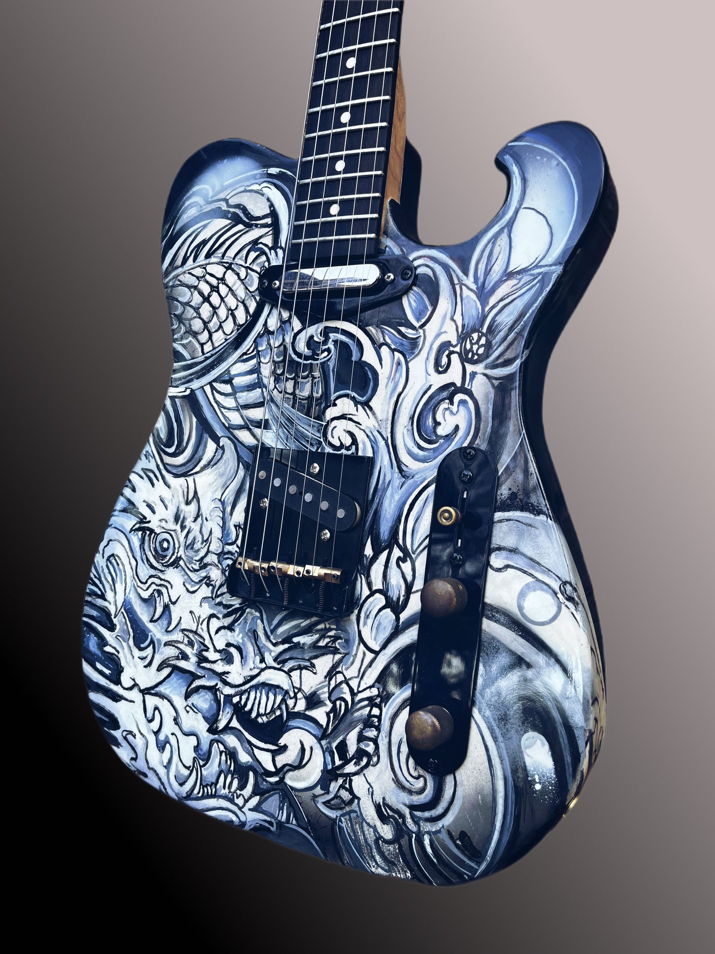Maybury Guitars Dragon Tattoo Fish Hook T-type Electric Guitar.